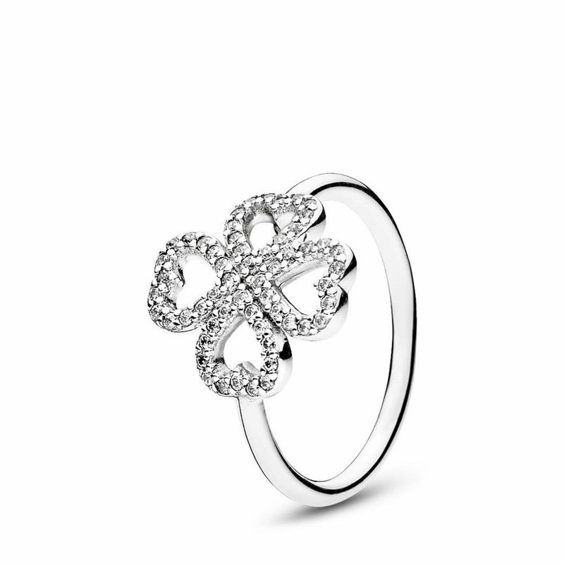 Pandora Petals Of Love Statement Ring Ireland - Sterling Silver/Cubic Zirconia - 528139GJV